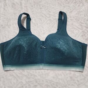 Cacique Cotton Blend Lightly Lined No-Wire Bra Size 44D Green